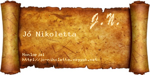 Jó Nikoletta névjegykártya